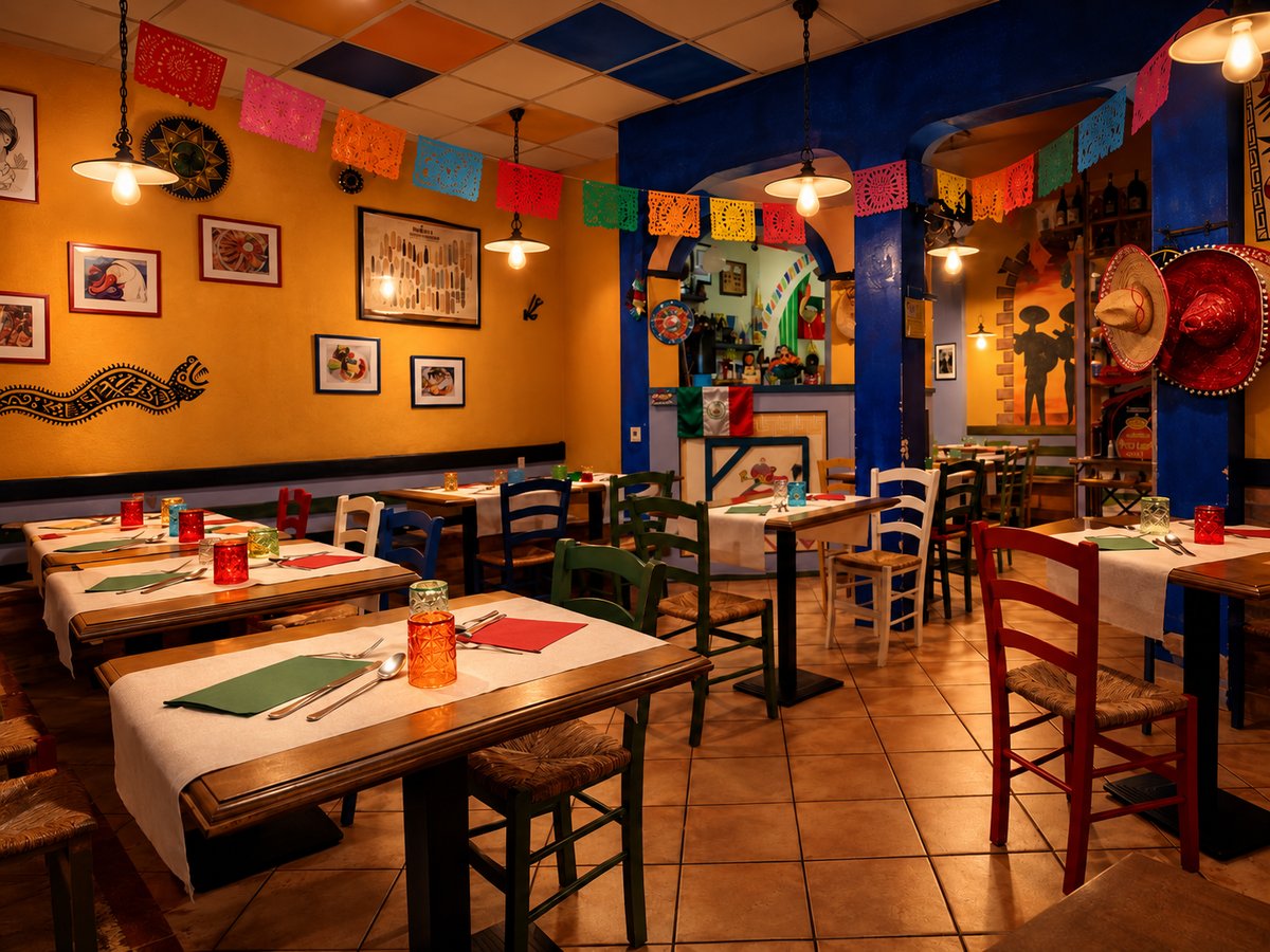 La sala interna di El Rey Ristorante Messicano ad Avenza